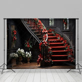 Aperturee - Aperturee Christmas Decoration Staircases Holiday Backdrop